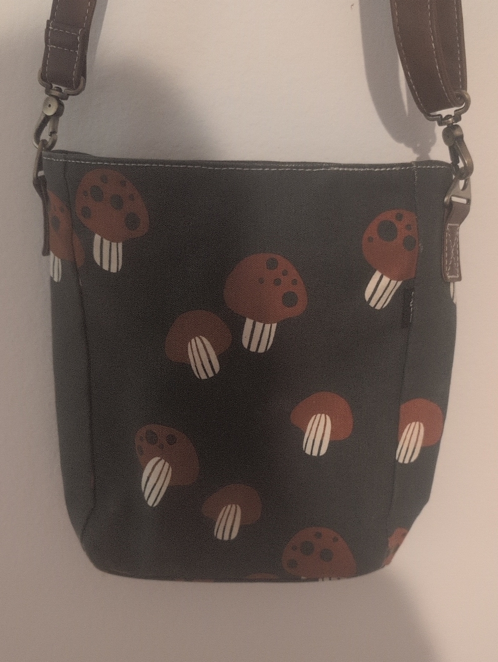 Maika Canvas Mushroom Crossbody Bag
